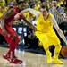 Michigan freshman Nik Stauskas drives against an Ohio State defender in overtime on Tuesday, Feb. 5. Daniel Brenner I AnnArbor.com